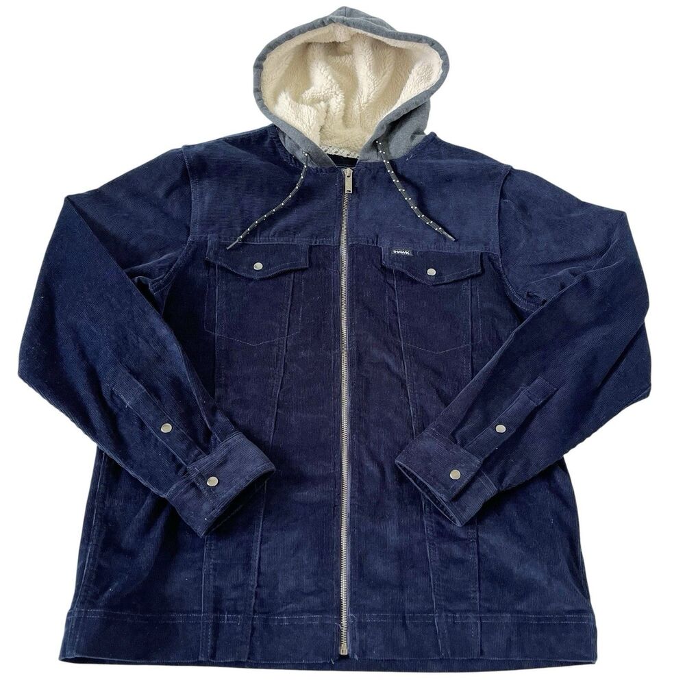 Vtg Tony Hawk Hooded Corduroy Jacket Men's Large Hoodie Cotton Full Zip Shacket